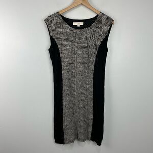 Loft Black and Tan Design Shift Dress M